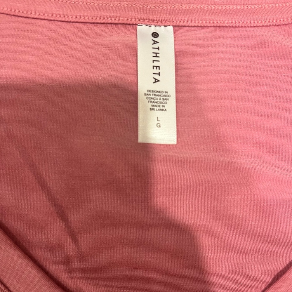 Athleta Pink Long Sleeve V-Neck Top | Size Large | Excellent Condition - Picture 4 of 4
